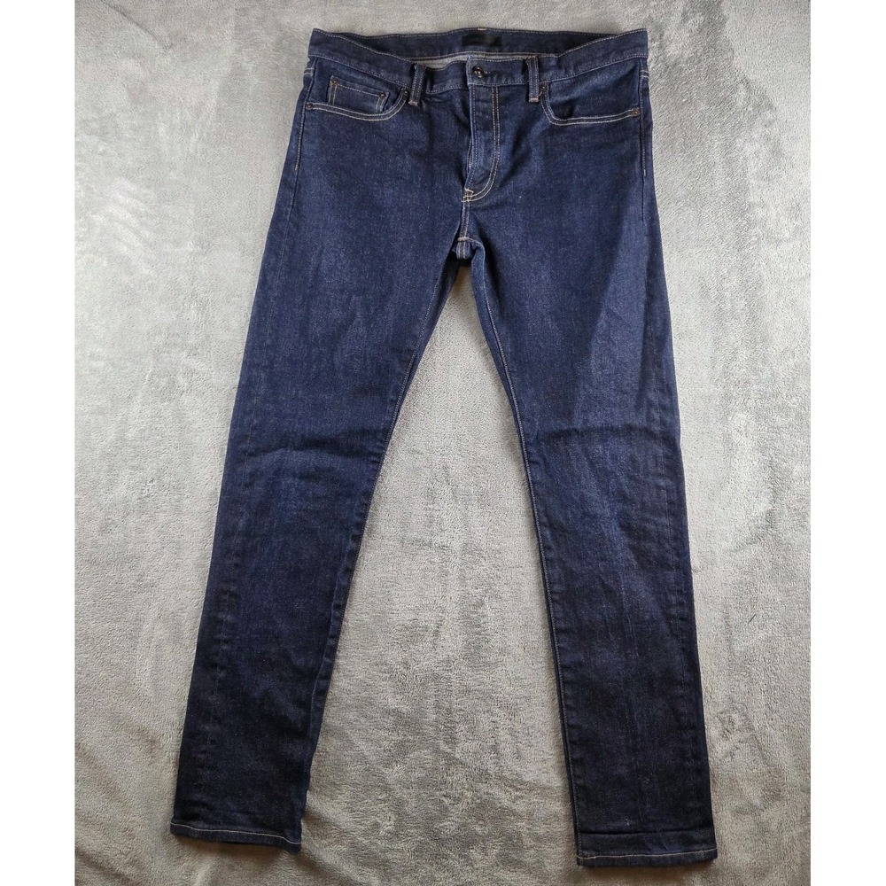 Uniqlo‎ Kaihara Selvedge Japanese Slim Straight Denim Blue Jeans Mens 35X34